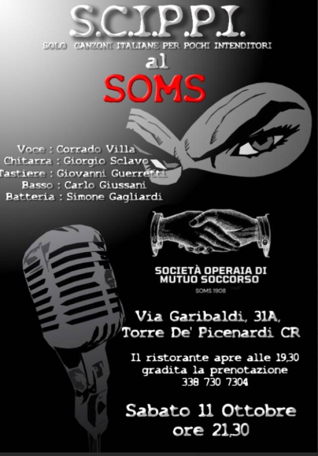 GLI SCIPPI – Solo canzoni italiane per pochi intenditori alla SOMS di Torre de’ Picenardi