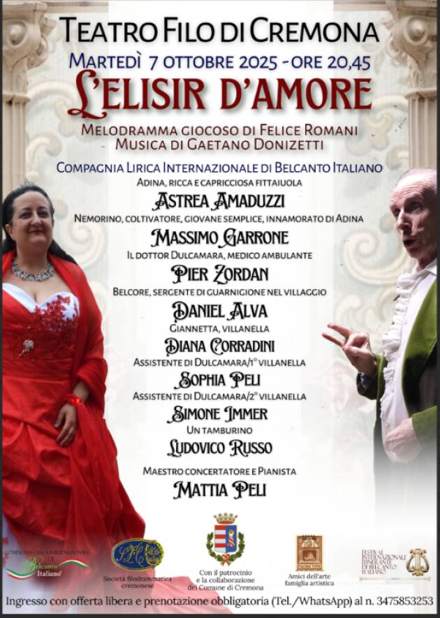 La magia dell’Opera torna a Cremona: L'elisir d’amore di Donizetti al Teatro Filo