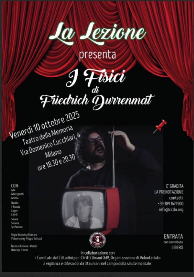 CCDU Milano ANNUNCIO Teatro e pazzia: da Shakespeare a Dürrenmatt