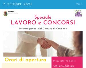 SPECIALE LAVORO CONCORSI Cremona, Crema, Soresina, Casal.ggiore | 7 ottobre 2025