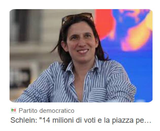 M.O. e Gaza Schlein: sollievo per tregua, ora si prosegua verso due popoli due Stati
