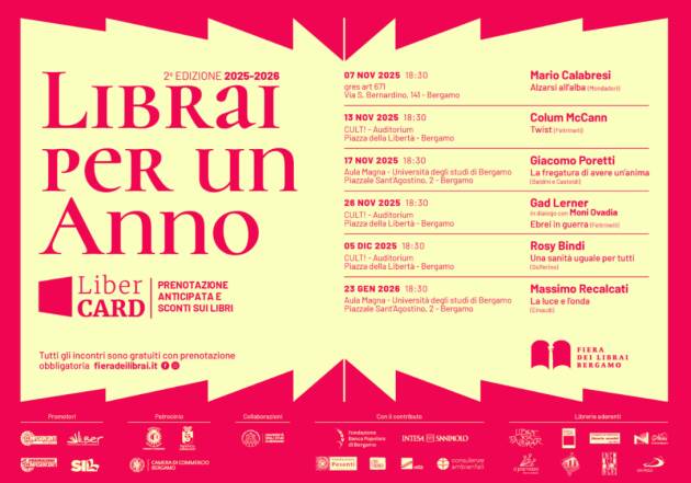 A Bergamo Librai per un anno 2^ edizione | 2025-2026 Evento 17 novembre