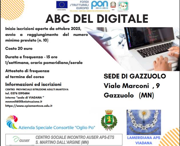 Un corso di 'alfabetizzazione digitale' rivolto agli adulti 