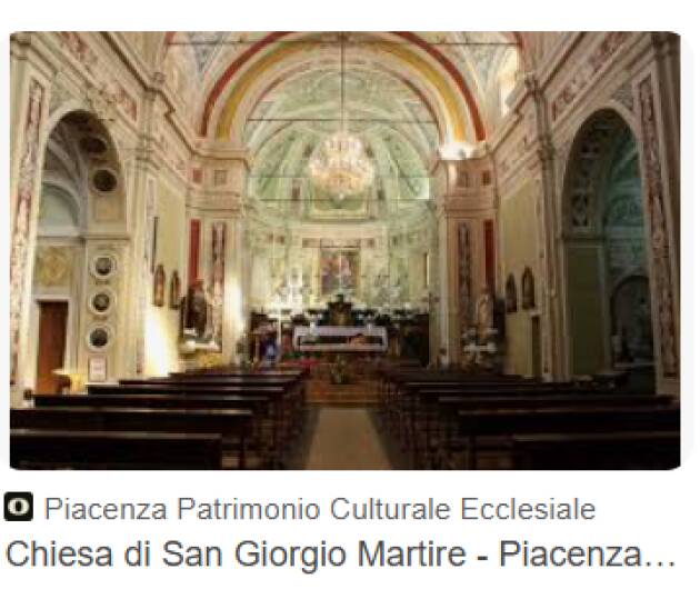 (PC)Terza età, visita guidata martedì 21 ottobre alla chiesa di San Giorgino.