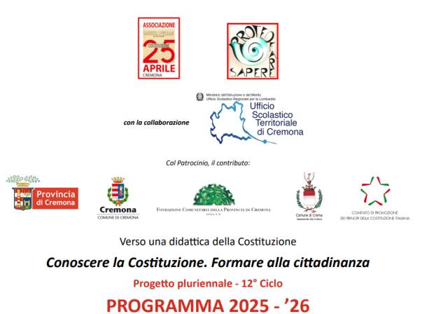 (CR) Ass. 25 Aprile Verso una didattica della Costituzione Conoscere la Costituzione