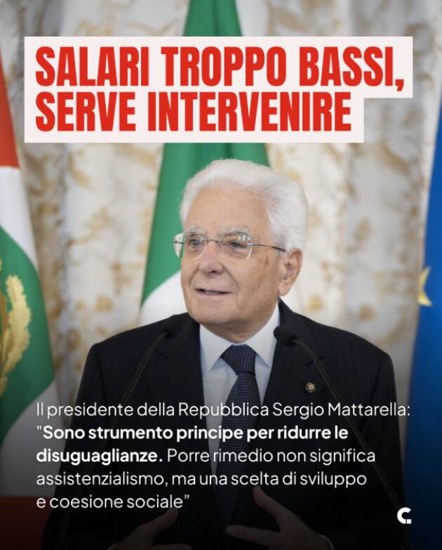 Il presidente della Repubblica Sergio Mattarella a tutto campo sul lavoro