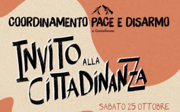 COORDINAMENTO PACE E DISARMO a CASTELLEONE_25 ottobre ore 9.30