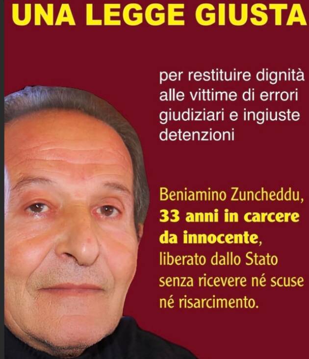 Proposta di legge di iniziativa popolare “Zuncheddu” su risarcimento vittime Giustizia.