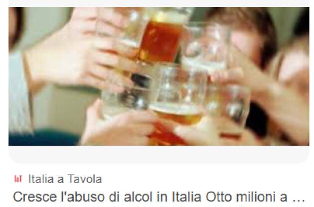 Consumo e abuso di bevande alcoliche, e il loro effetto collaterale  |Lena Francesco 