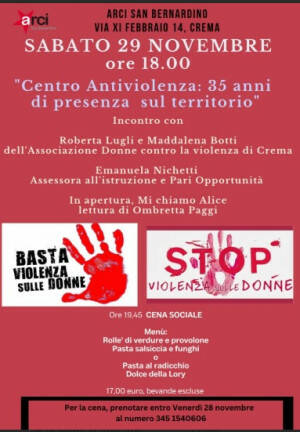 (Crema) CENTRO ANTIVIOLENZA: 35 ANNI DI PRESENZA SUL TERRITORIO 