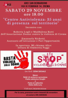 (Crema) CENTRO ANTIVIOLENZA: 35 ANNI DI PRESENZA SUL TERRITORIO 