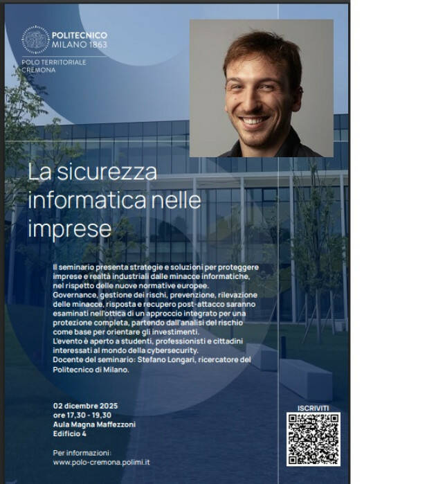 (CR) SEMINARIO 'LA SICUREZZA INFORMATICA NELLE IMPRESE'