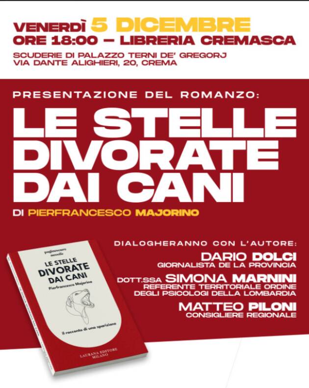 Libreria Cremasca Evento 5 dicembre con Pierfrancesco Majorino