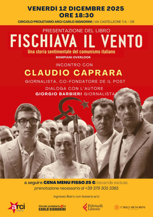 (CR) Venerdì 12 dicembre – ore 18:30 FISCHIAVA IL VENTO