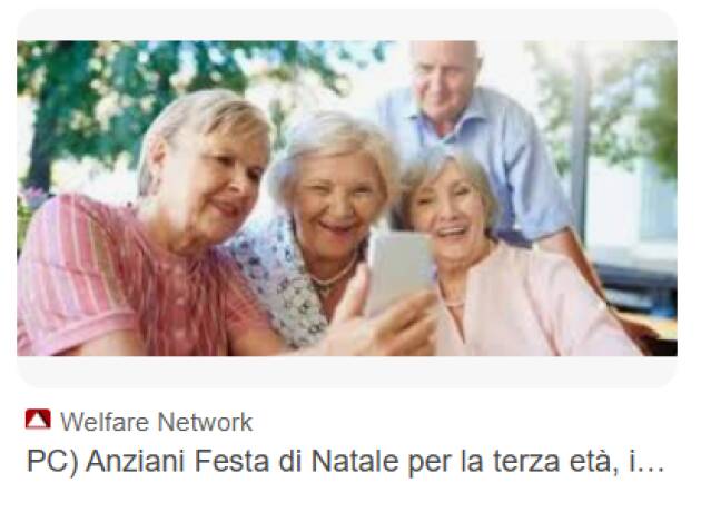 (PC) Festa di Natale per la Terza Età, da martedì 9 le prenotazioni