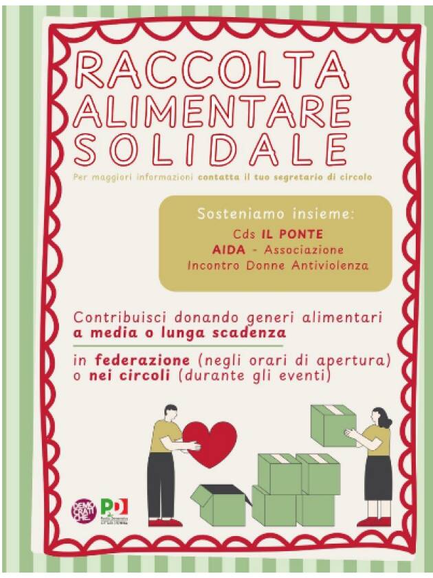 (CR) Appello del PD cittadino Unisciti a noi per una Raccolta Alimentare Solidale!