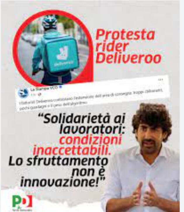 Lavoro, Guerra (Pd): grazie ai rider di Verbania, garantire tutele a lavoratori digitali
