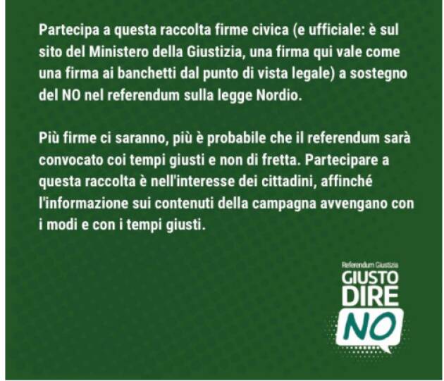 Referendum Giustizia  Digli di NO con una firma 