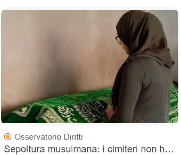 DIRITTO ALLA SEPOLTURA NEGATO AI MUSULMANI. UNA QUESTIONE DI CIVILTÀ