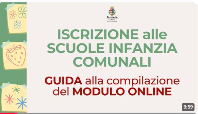 (CR)  Dal 13 gennaio al via le iscrizioni alle scuole dell’infanzia comunali