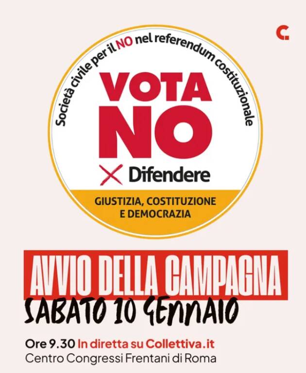 Il 10 gennaio Parte la campagna del NO al Referendum sulla magistratura 