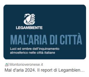 Legambiente Qualità dell'aria malissimo Monza, Mantova e Lodi 