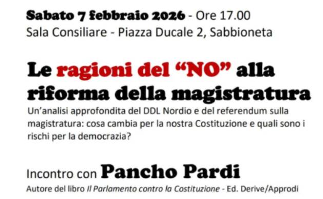 Sabbioneta , Referendum le ragioni del NO con Pancho Pardi