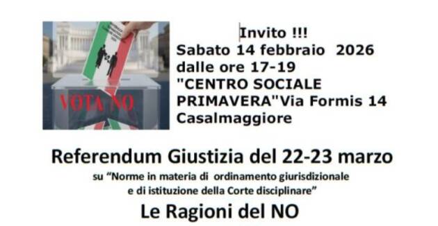 Referendum Le Ragioni del NO Incontro Pubblico Casalmaggiore