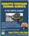 RFI, PILONI (PD): AVANTI CON IL PROGETTO DEL RADDOPPIO CREMONA–OLMENETA