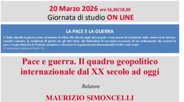 (CR) Pace e Guerra , relatore Maurizio Sinoncelli