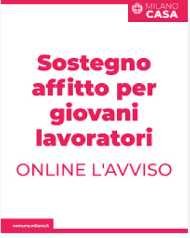 (MI) CASA. SOSTEGNO AFFITTO GIOVANI LAVORATORI, DA OGGI ONLINE UN NUOVO AVVISO