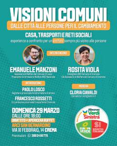 Crema un confronto su welfare e città con Emanuele Manzoni e Rosita Viola