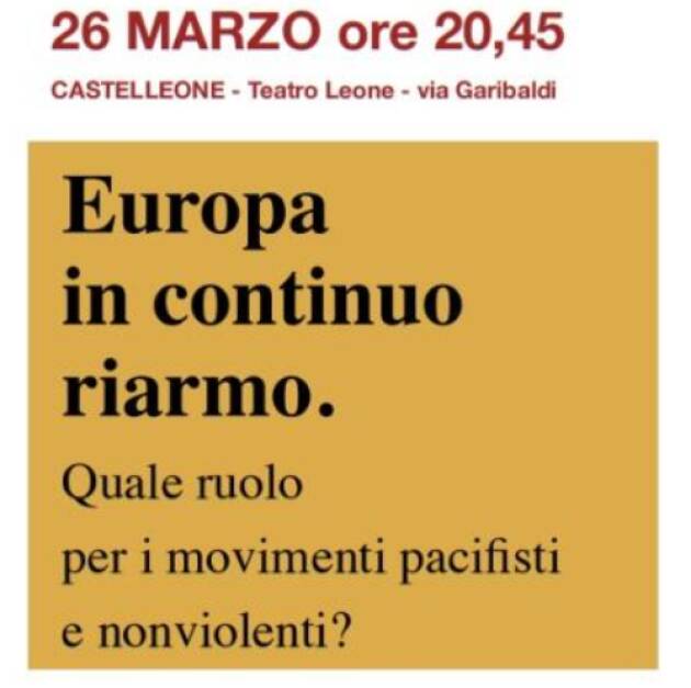 A Castelleone Incontro Europa in continuo riarmo