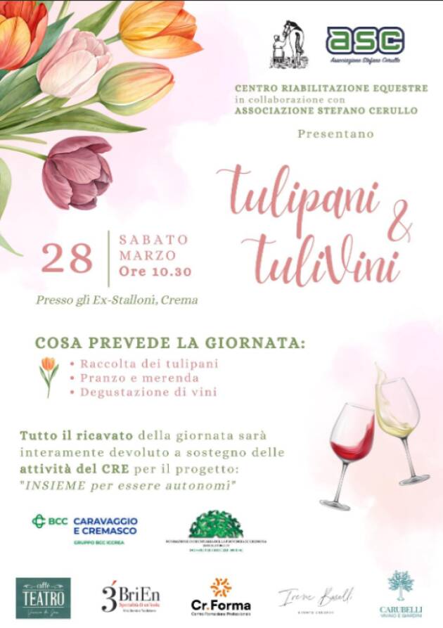 Prima edizione di “Tulipani & Tulivini”: a Crema una giornata solidale