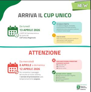 ASST Cremona DAL 13 APRILE ARRIVA IL CUP UNICO REGIONALE