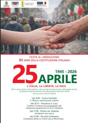 (CR) 81° Anniversario della Liberazione: il programma del 25 Aprile