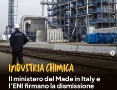 La Cgil chiede presa di posizione chiara sulla dismissione della chimica di base