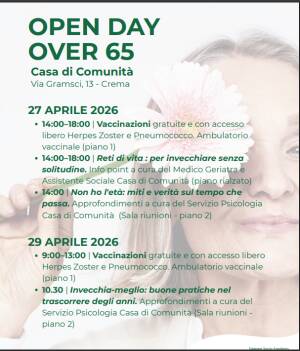 ASST  Crema Open Day dedicati agli Over 65 alla Casa di Comunità