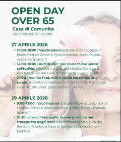 ASST  Crema Open Day dedicati agli Over 65 alla Casa di Comunità