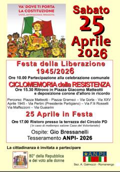 Anpi Romanengo organizza la Festa della Liberazione 2026