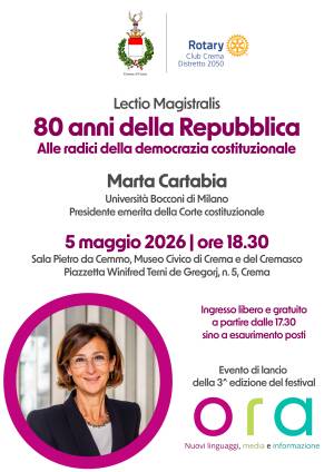  80 anni della Repubblica, Crema accoglie la costituzionalista Cartabia