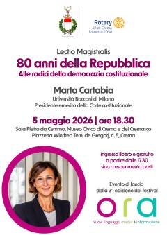  80 anni della Repubblica, Crema accoglie la costituzionalista Cartabia