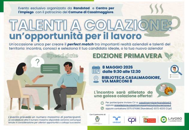 Casalmaggiore Talenti a colazione: un’opportunità per il lavoro 