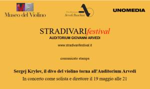 (CR) MDV Sergej Krylov, il divo del violino torna all'Auditorium Arvedi