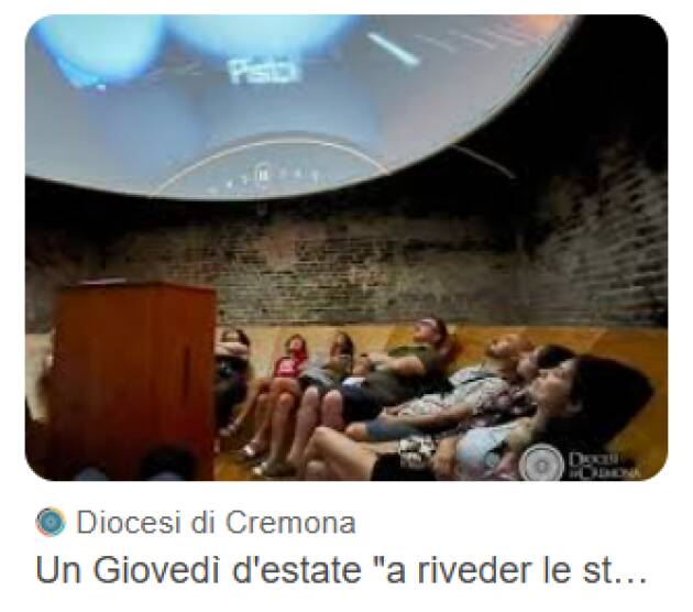 Diocesi Cremona Al Planetario del Torrazzo tornano le serate dedicate all’Universo