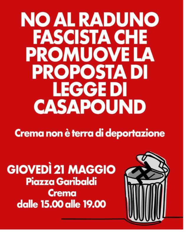 Crema Presidio  Contro l'aberrante ed inaccettabile proposta di remigrazione 