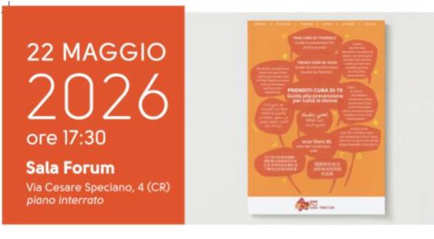 (CR) Donne Senza Frontiere presentano la guida Prenditi cura di te