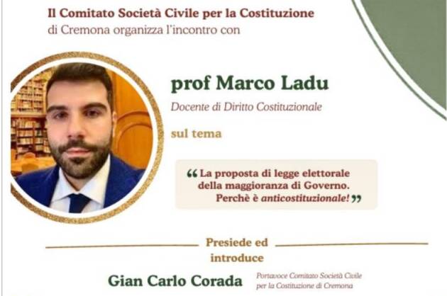 (CR) Un successo l'incontro con il Prof Marco Ladu sulla proposta legge elettorale Melonii