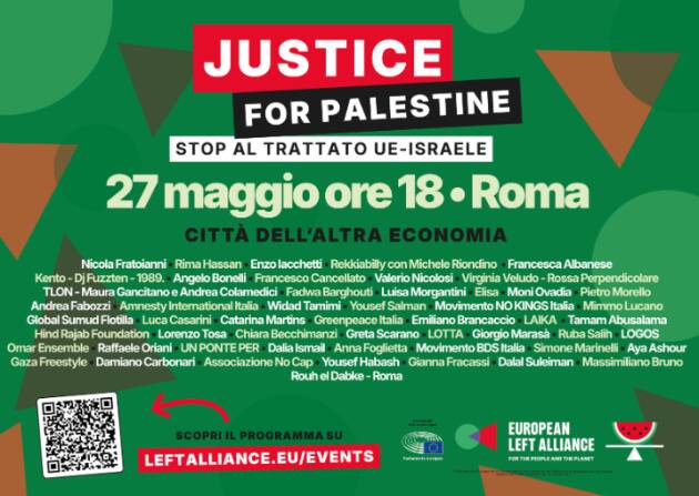 Justice For Palestine STOP AL TRATTATO UE-ISRAELE