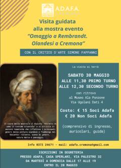 (CR) ADAFA ti invita a visitare la mostra Omaggio a Rembrandt. 